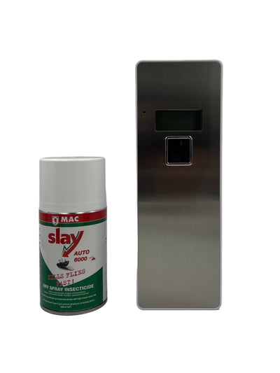 Automatic Dispenser "Combo" in Silver, with 1x300ml Aerosol Flying Insecticide
