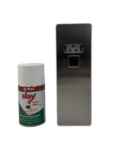 Automatic Dispenser "Combo" in Silver, with 1x300ml Aerosol Flying Insecticide
