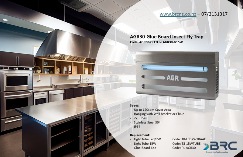 AGR80 - UV-A Glue Board Insect Light - Stainless Steel