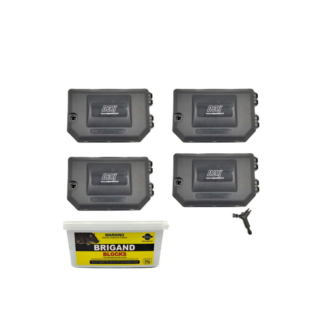 Rodent Control - Ten Mice Bait Stations and 2kg Brigand™ Bait Blocks –  PESTSTOP