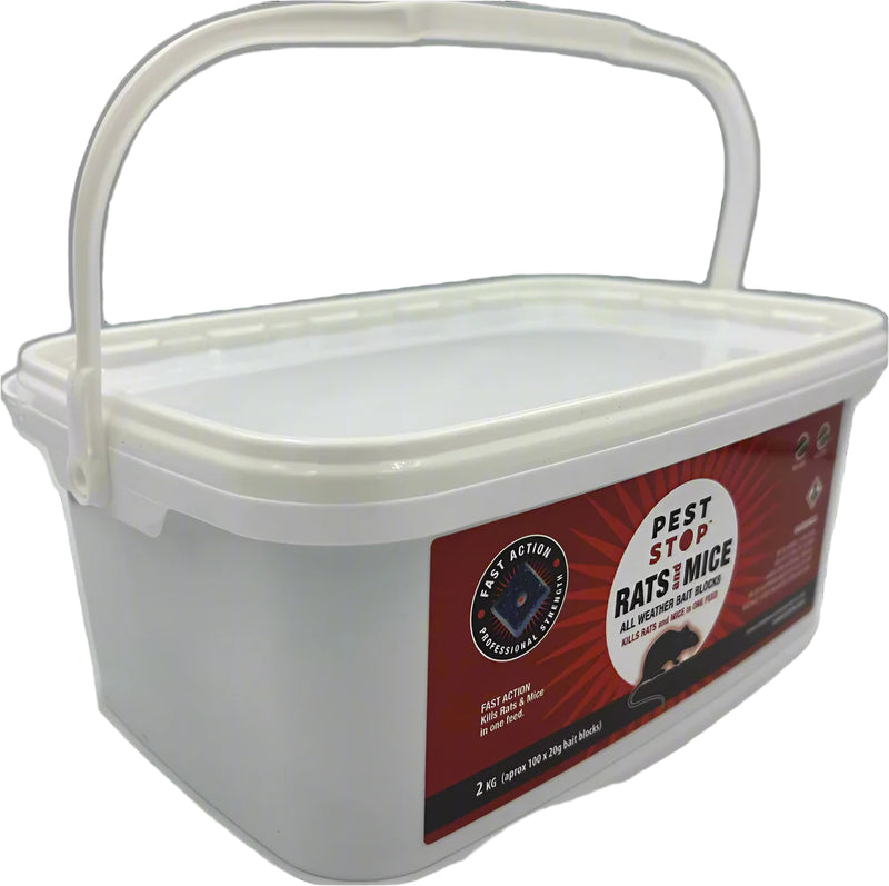 PestStop Rat and Mice Bait with the hole in a 2kg container